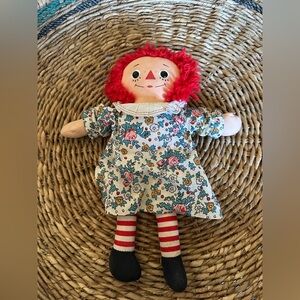 1960s Knickerbocker Raggedy Ann 16 Doll Floral Flower Dress as-is